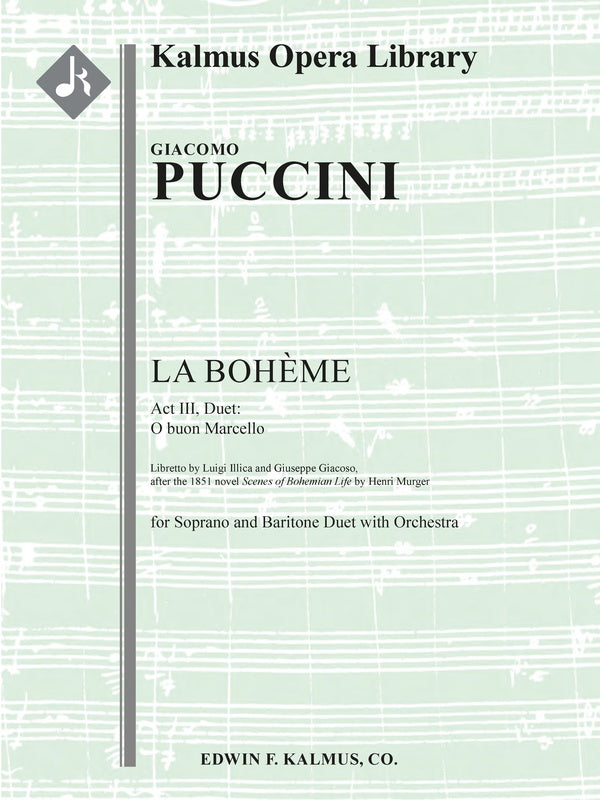 La Boheme, SC 67: Act III, Duet: O buon Marcello Cover Image