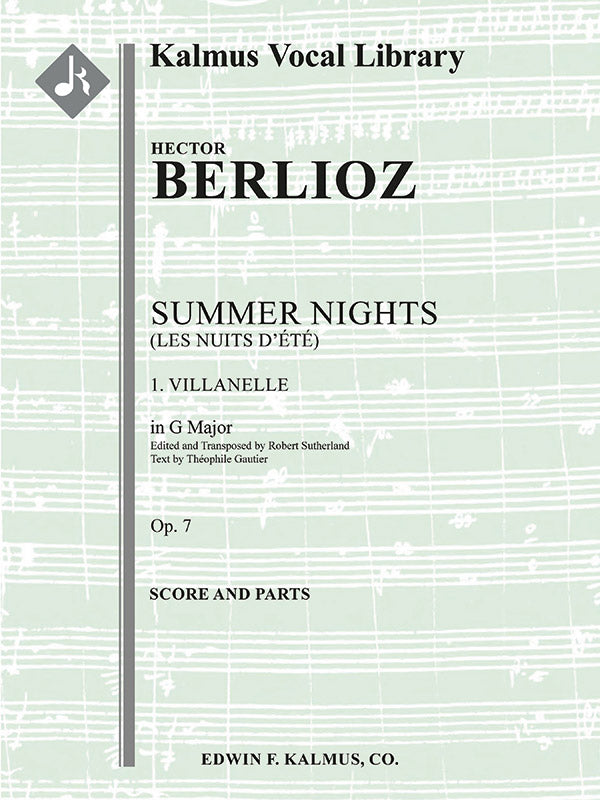 Summer Nights, Op. 7 (Les nuits d'ete): 1. Villanelle (transposed in G) Cover Image