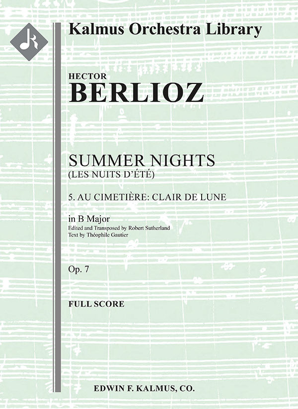Summer Nights, Op. 7 (Les nuits d'ete): 5. Au Cimitiere: Clair de lune (transposed in B) Cover Image