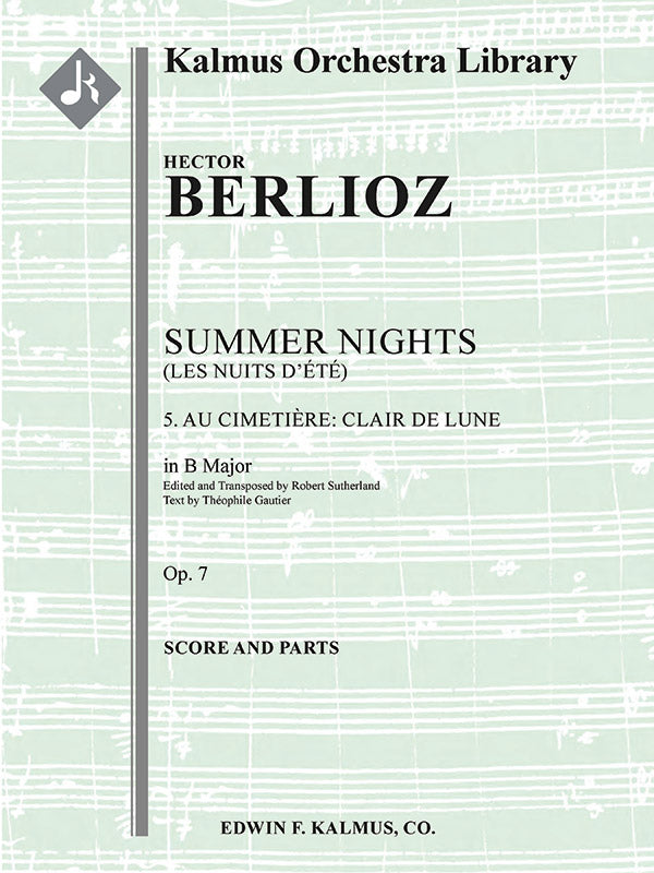 Summer Nights, Op. 7 (Les nuits d'ete): 5. Au Cimitiere: Clair de lune (transposed in B) Cover Image
