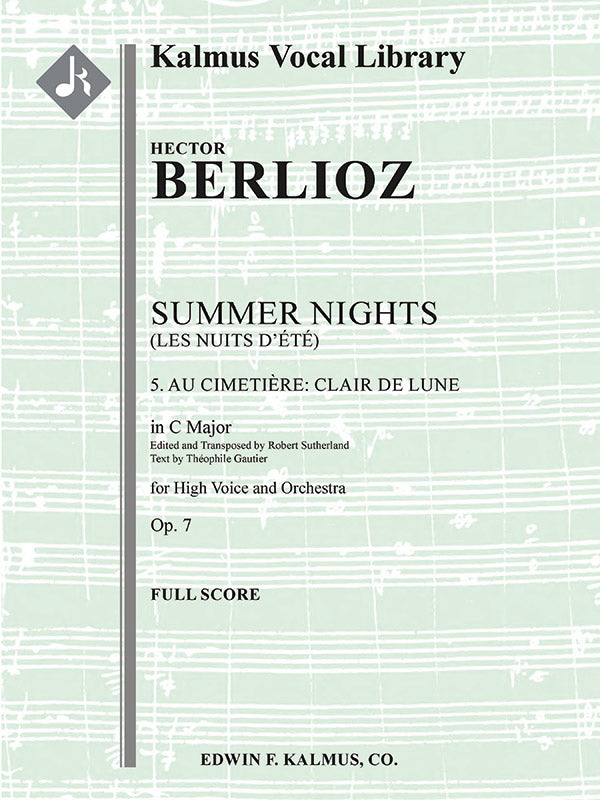 Summer Nights, Op. 7 (Les nuits d'ete): 5. Au Cimitiere: Clair de lune (transposed in C) Cover Image