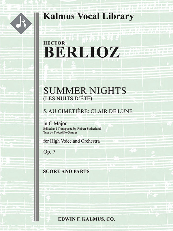 Summer Nights, Op. 7 (Les nuits d'ete): 5. Au Cimitiere: Clair de lune (transposed in C) Cover Image