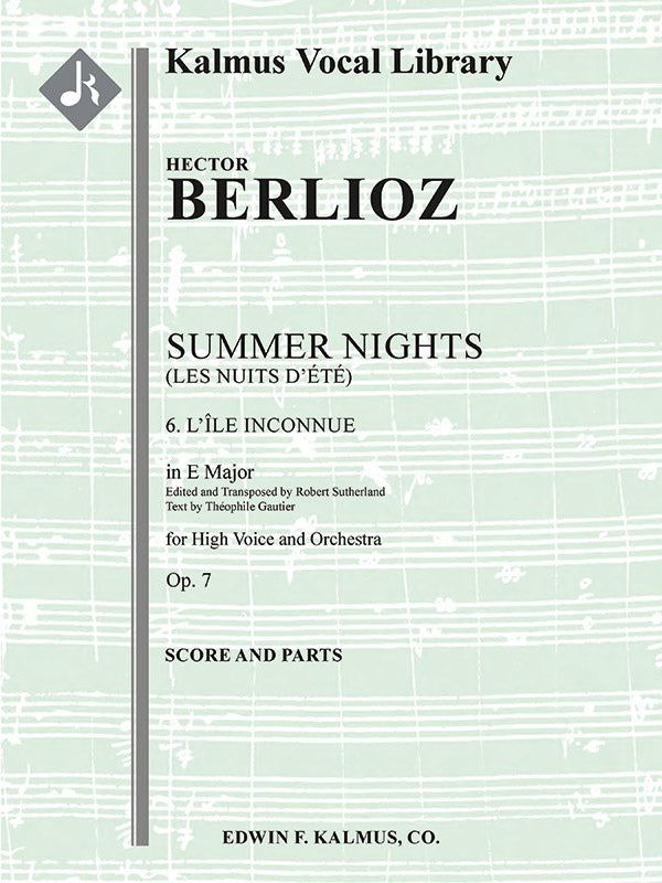 Summer Nights, Op. 7 (Les nuits d'ete): 6. L'isle Inconnue (transposed in E) Cover Image