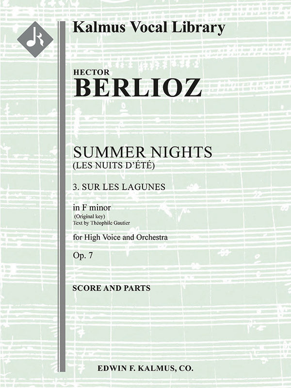 Summer Nights, Op. 7 (Les nuits d'ete): 3. Sur les Lagunes (original key of f minor) Cover Image