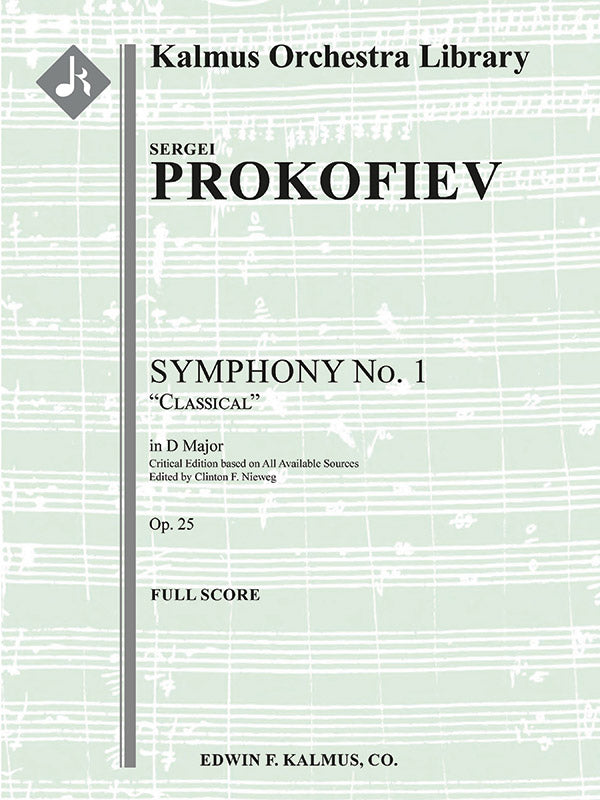 Symphony No. 1 "Classical," Op. 25 (Critical Edition) Cover Image