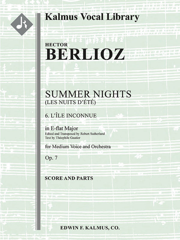 Summer Nights, Op. 7 (Les nuits d'ete): 6. L'isle Inconnue (transposed in E-flat) Cover Image
