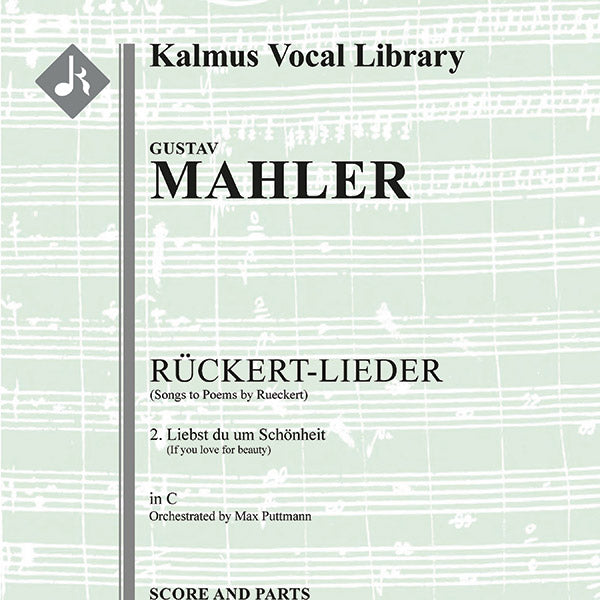 Songs to Poems by Rueckert; No. 5: Liebst du um Schoenheit?, medium voice (C, original key) Cover Image