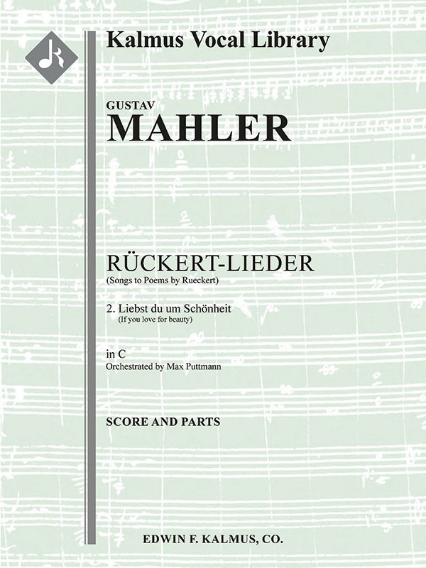 Songs to Poems by Rueckert; No. 5: Liebst du um Schoenheit?, medium voice (C, original key) Cover Image