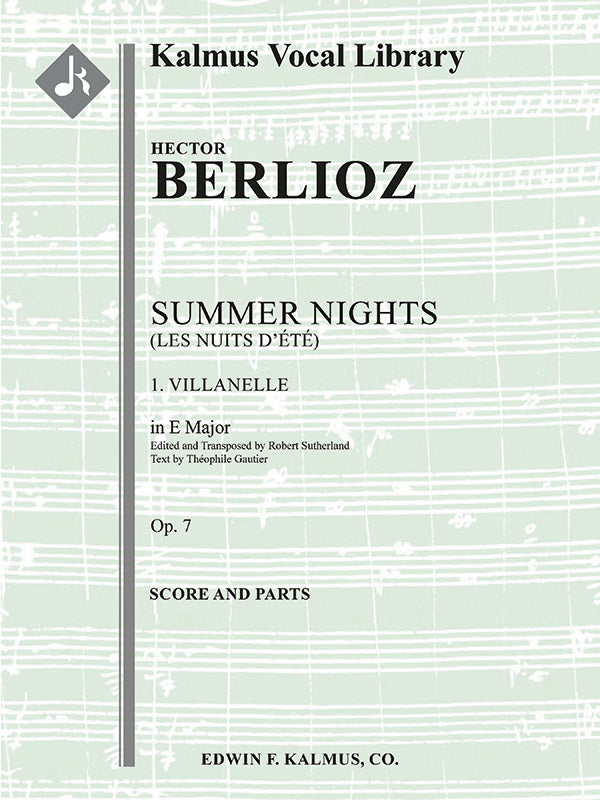Summer Nights, Op. 7 (Les nuits d'ete): 1. Villanelle (transposed in E) Cover Image