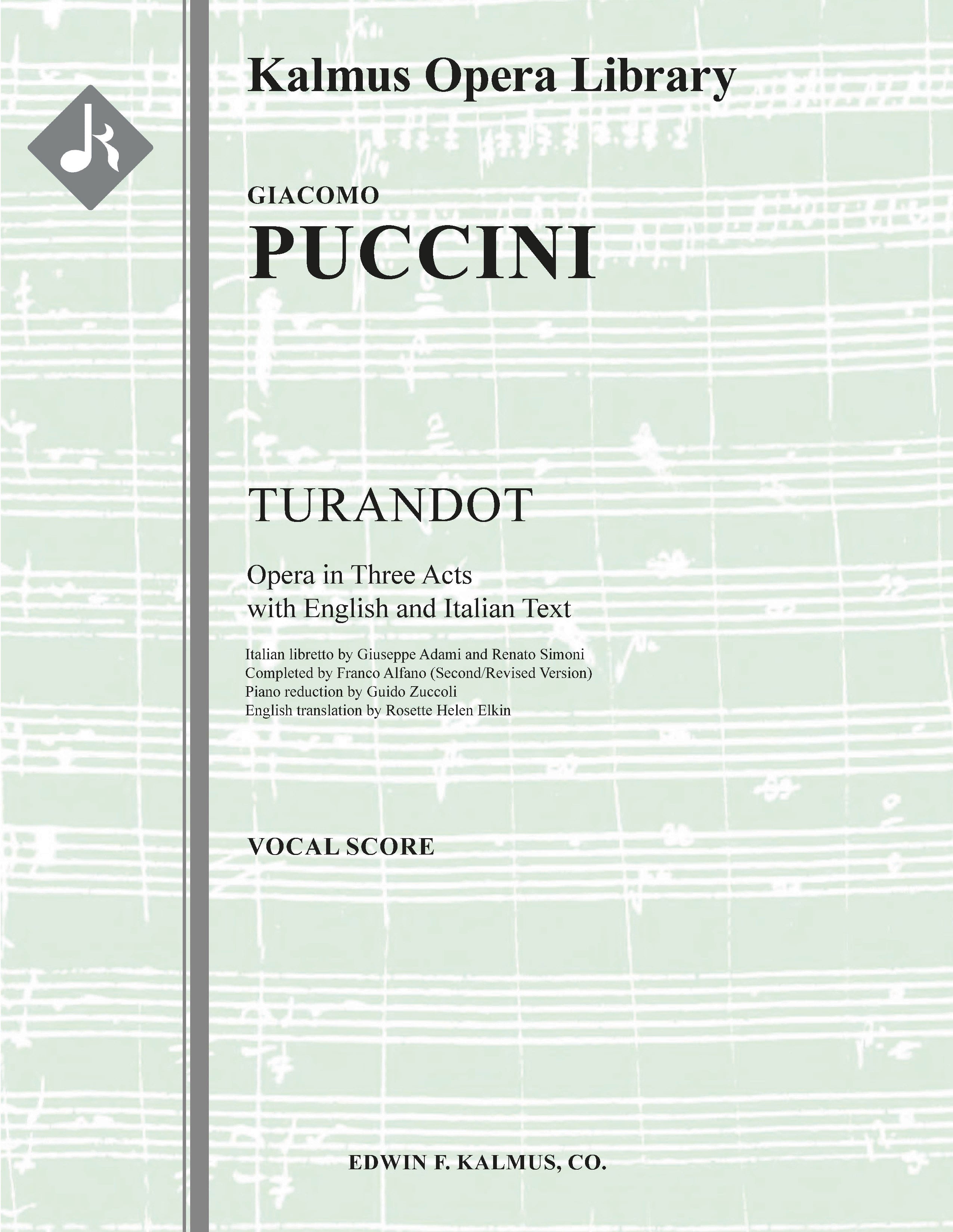 Turandot (Alfano II - Revised Completion) Cover Image