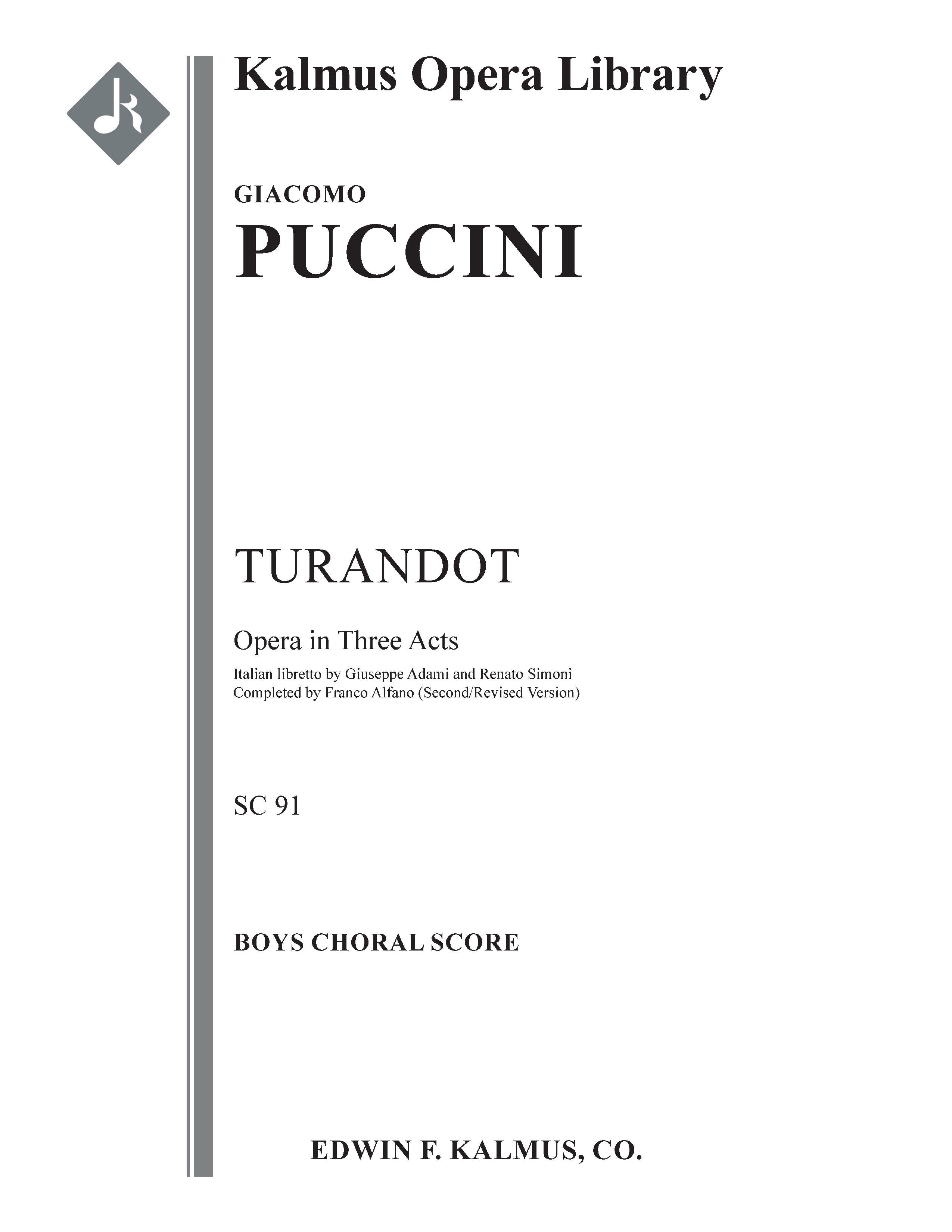 Turandot (Alfano II - Revised Completion) Cover Image