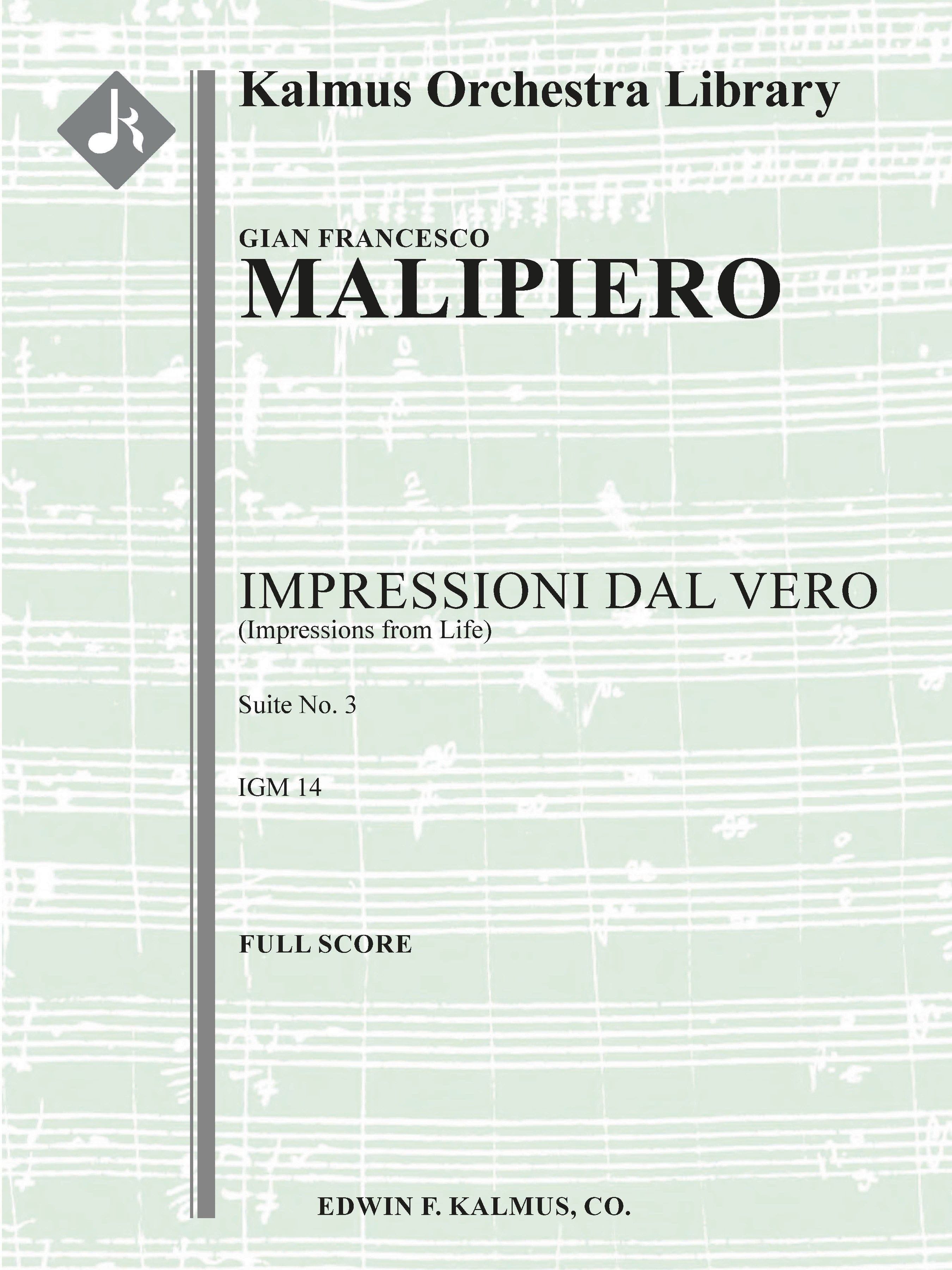 Impressioni dal Vero (Impressions from Life): Suite No. III, IGM 14 Cover Image