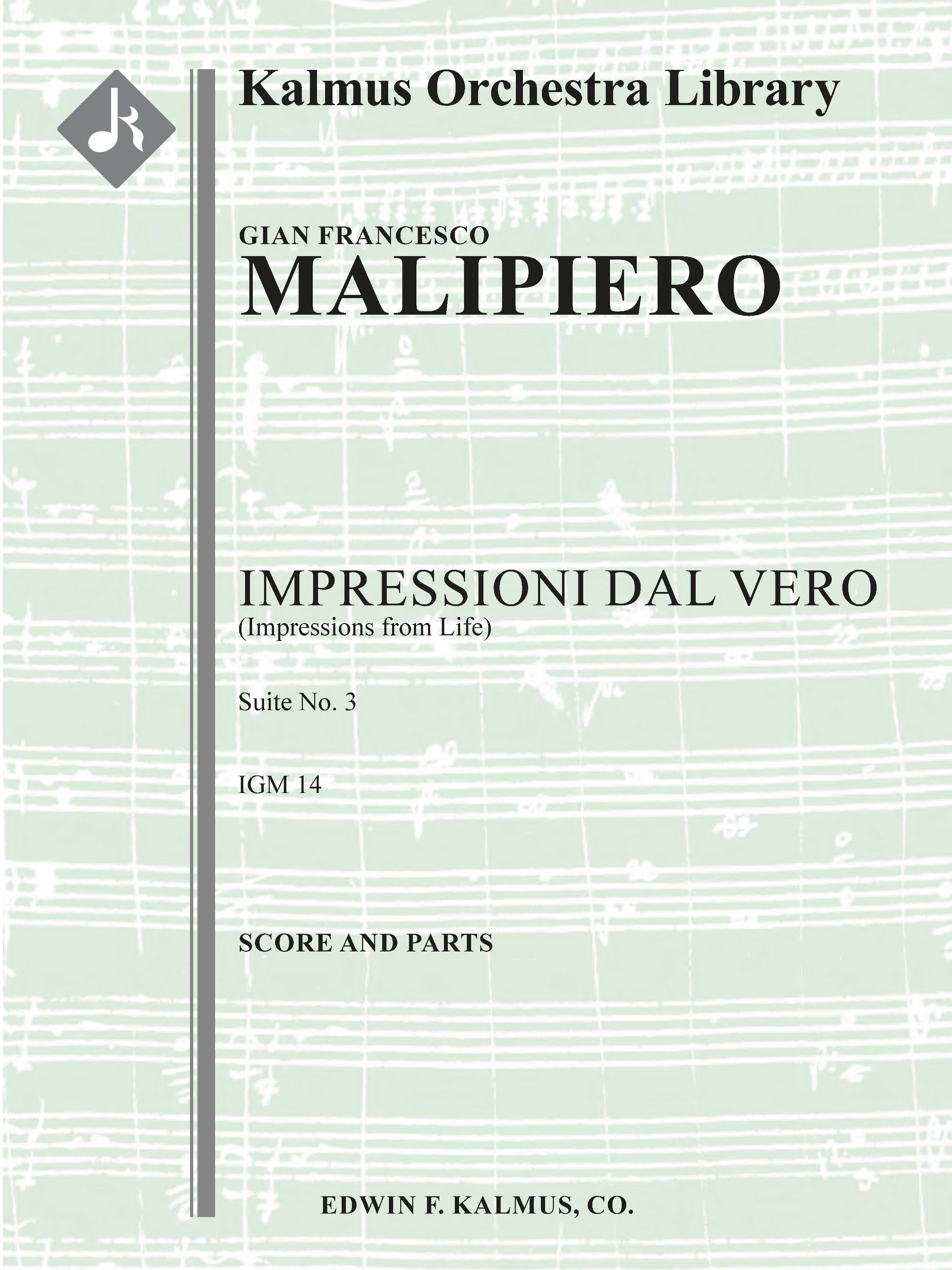 Impressioni dal Vero (Impressions from Life): Suite No. III, IGM 14 Cover Image