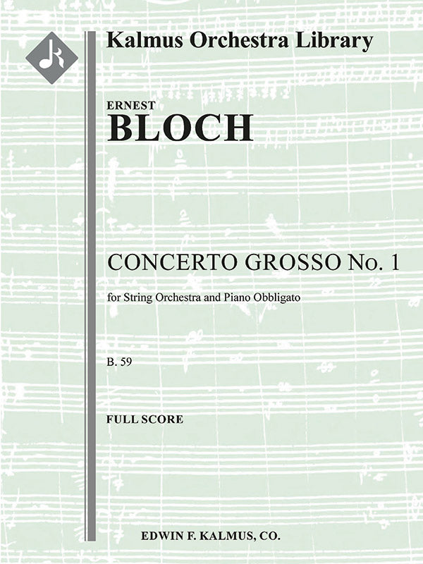 Concerto Grosso No. 1 for String Orchestra and Piano Obbligato, B. 59 Cover Image