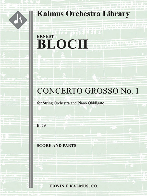 Concerto Grosso No. 1 for String Orchestra and Piano Obbligato, B. 59 Cover Image
