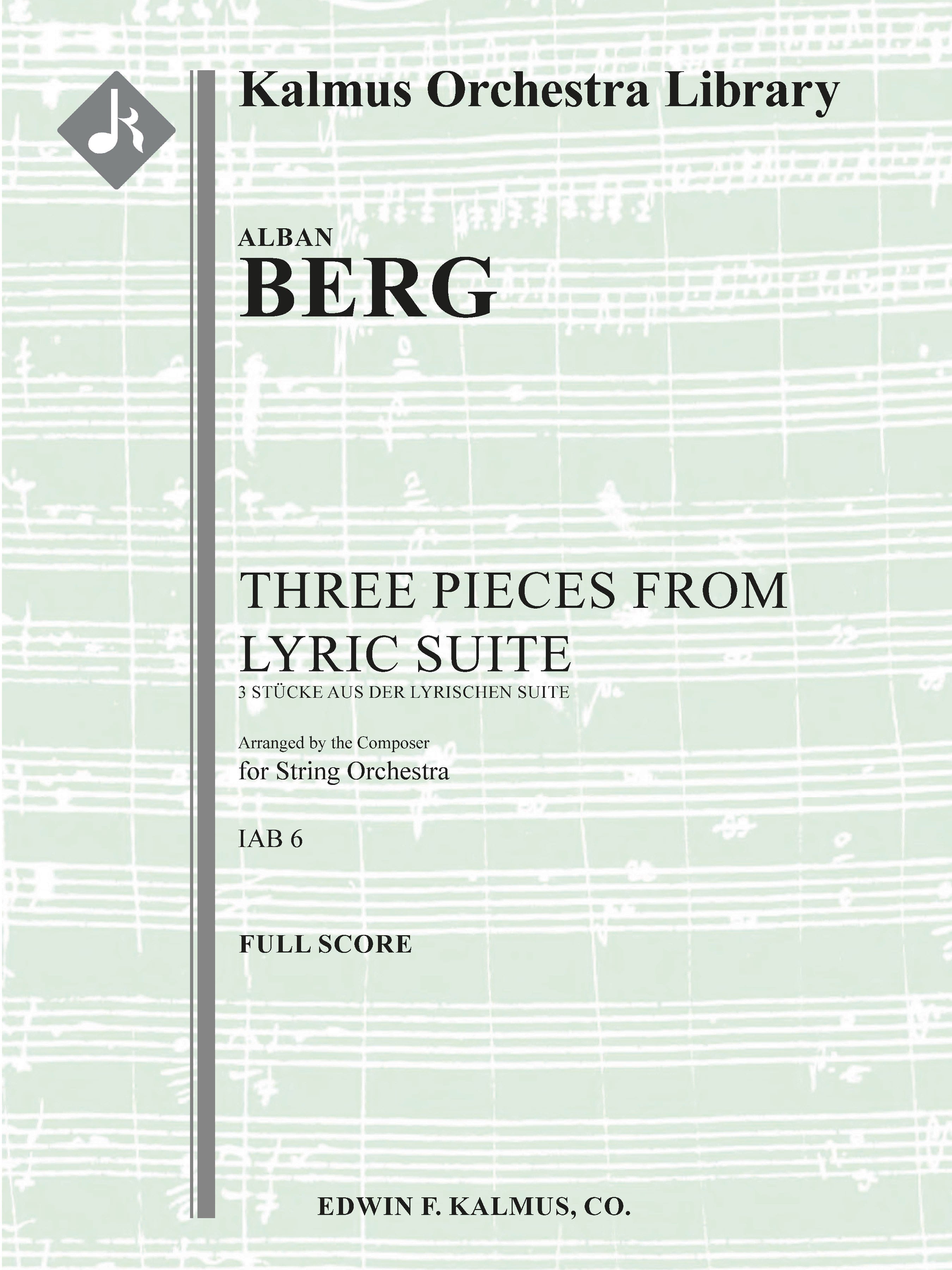 Three Pieces from the Lyric Suite (3 Stücke aus der Lyrischen suite) Cover Image