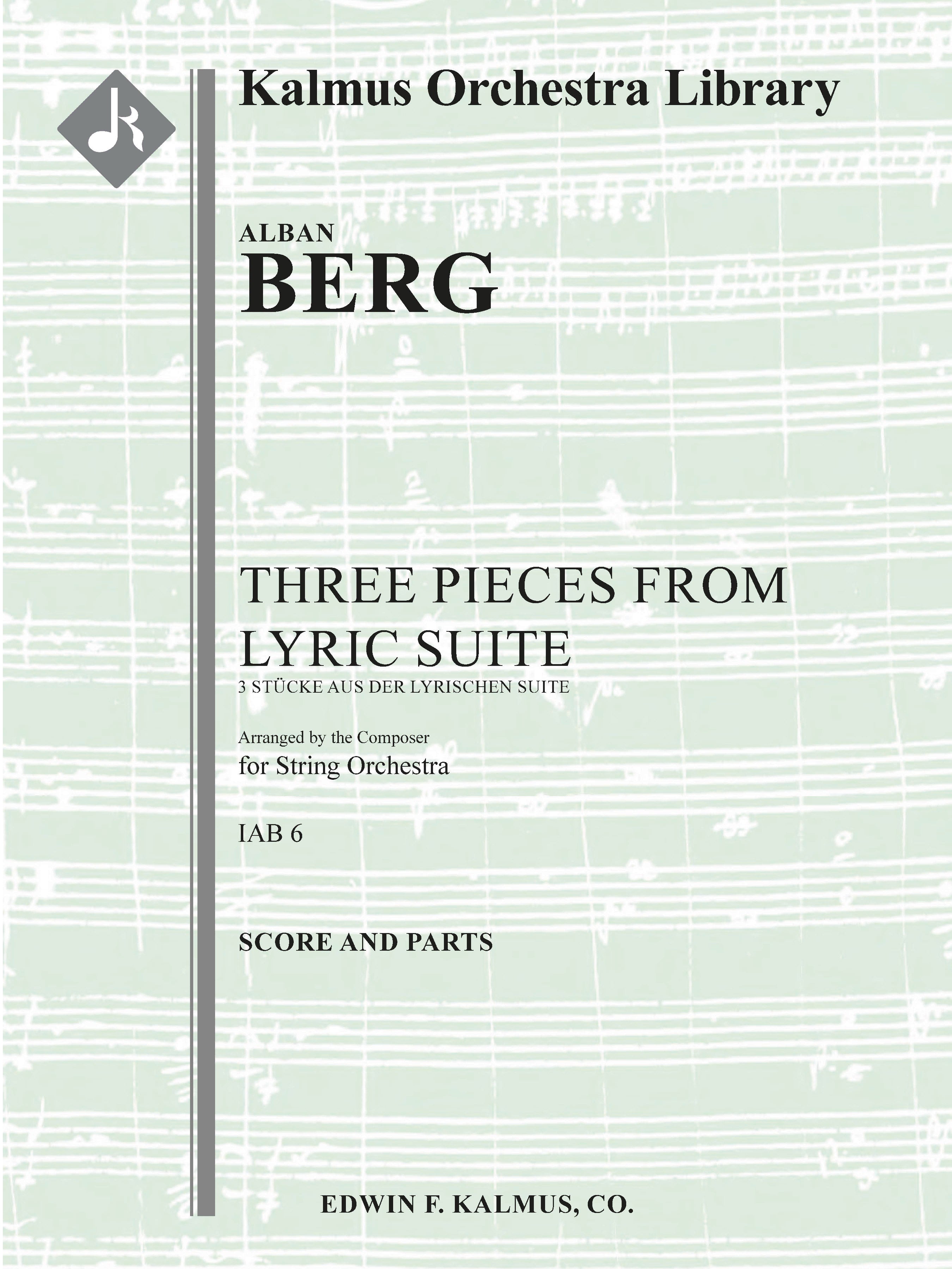 Three Pieces from the Lyric Suite (3 Stücke aus der Lyrischen suite) Cover Image