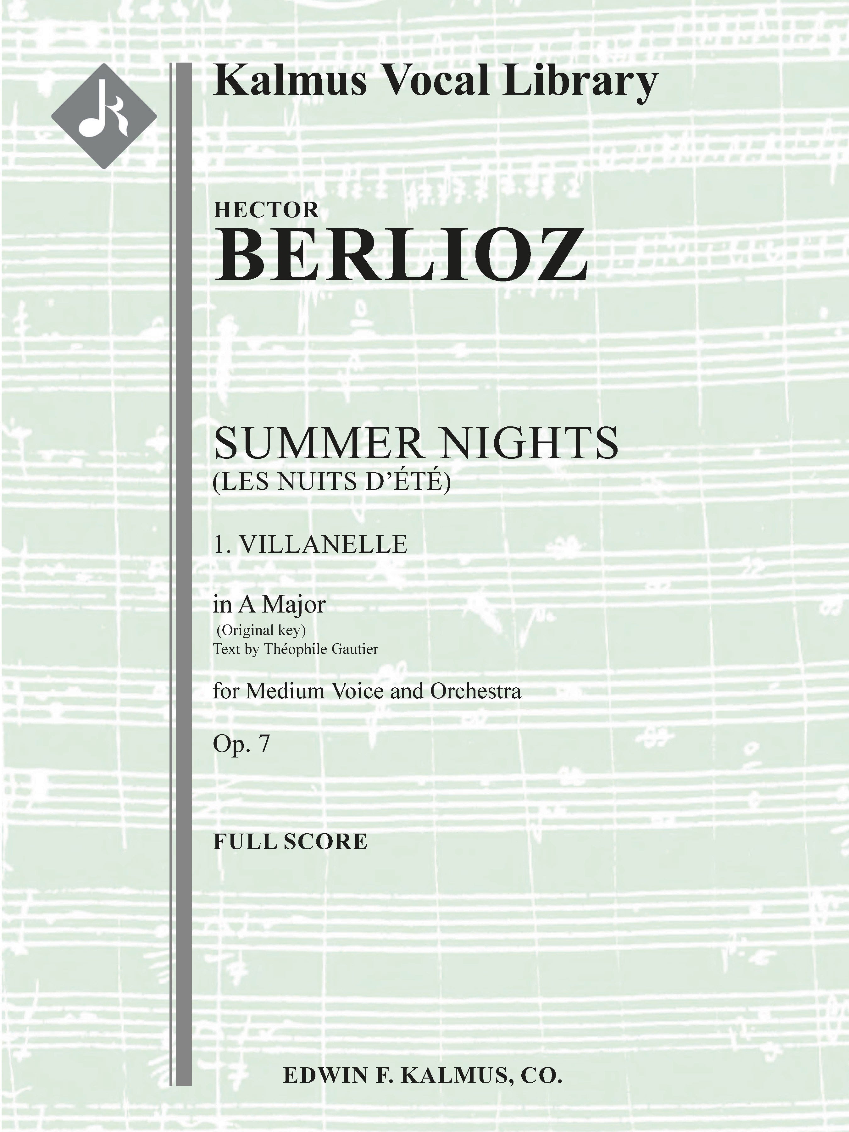 Summer Nights, Op. 7 (Les nuits d'été): 1. Villanelle (original key of A) Cover Image