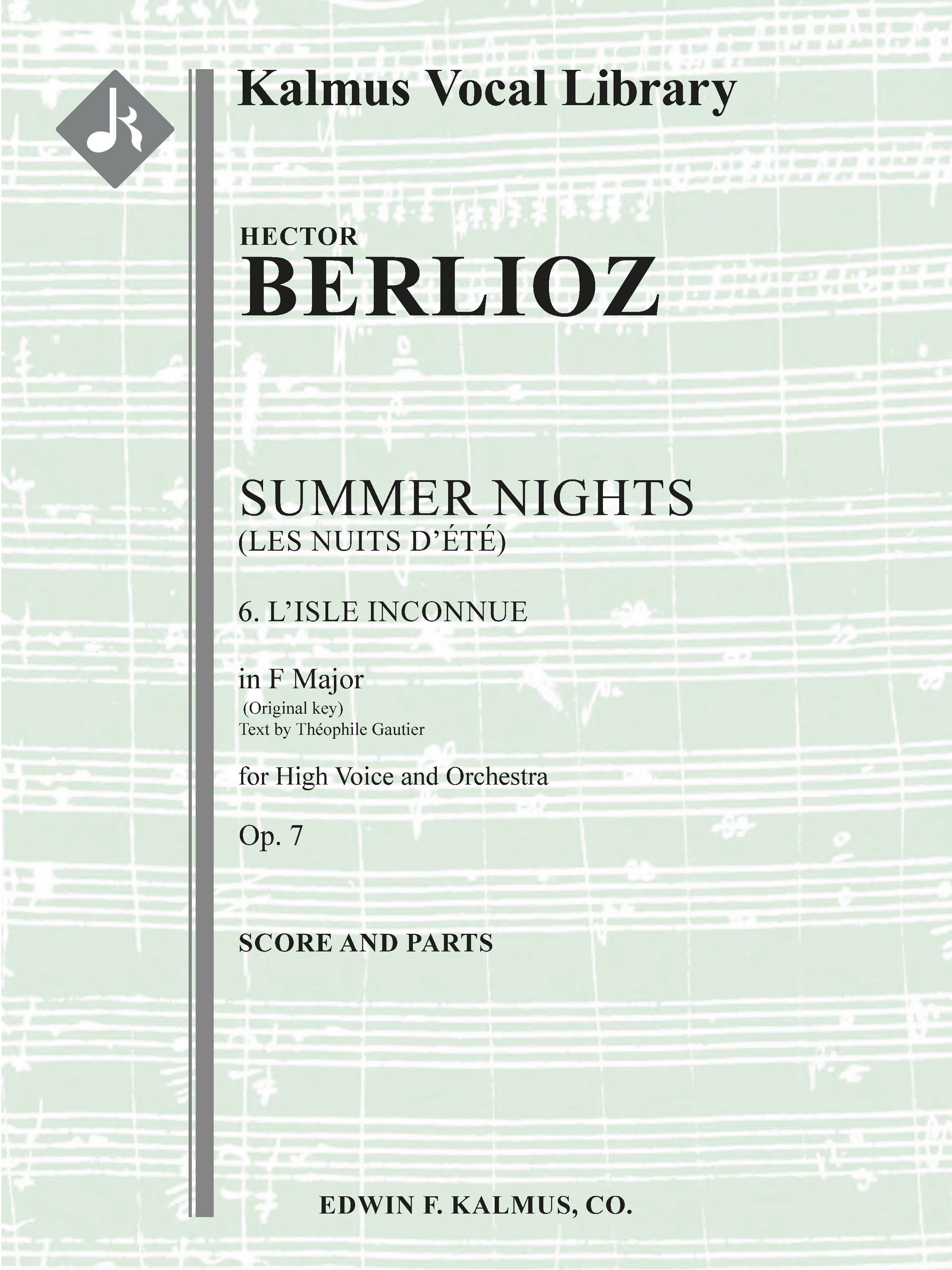 Summer Nights, Op. 7 (Les nuits d'été ): 6. L'isle Inconnue (original key of F) Cover Image