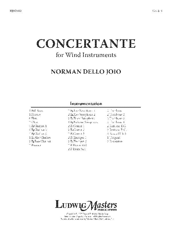 Concertante for Wind Instruments Cover Image