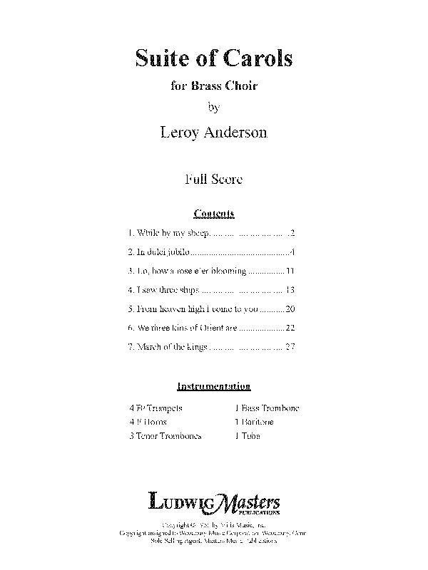 Suite of Carols for Brass Choir Cover Image