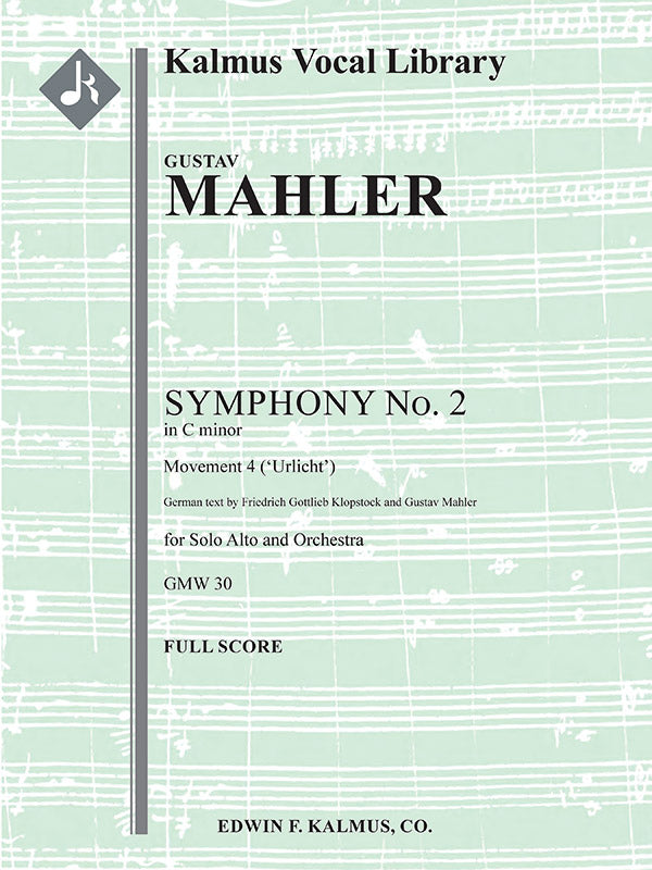 Symphony No. 2 in C minor (Resurrection), GMW 30: Movement 4 (Urlicht) Cover Image