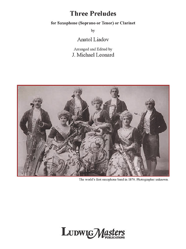 Three Preludes for Saxophone (Soprano or Tenor) or Clarinet Cover Image