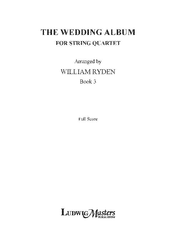 Wedding Album for String Quartet, Book 3 Cover Image