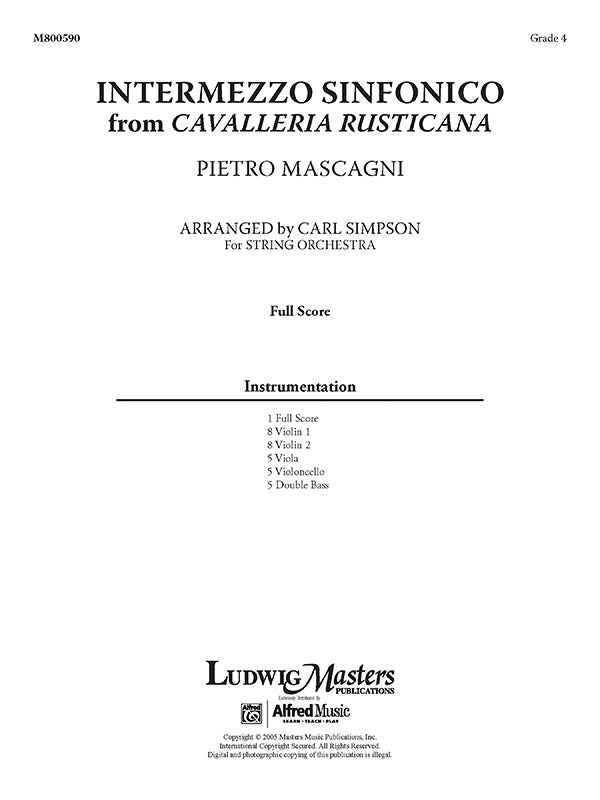 Intermezzo from Cavalleria Rusticana for String Orchestra (Simpson) Cover Image