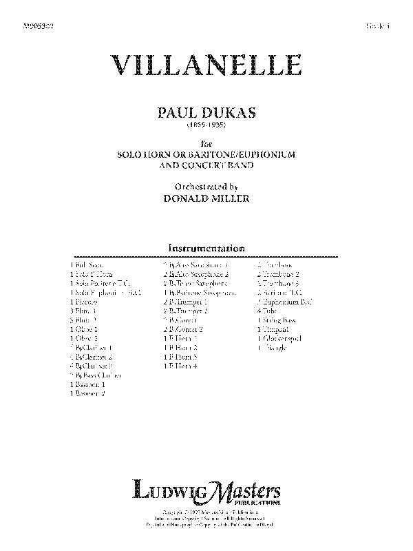 Villanelle for Horn or Euphonium and Band Cover Image