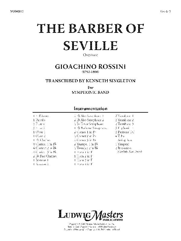 The Barber of Seville Overture for Band Cover Image