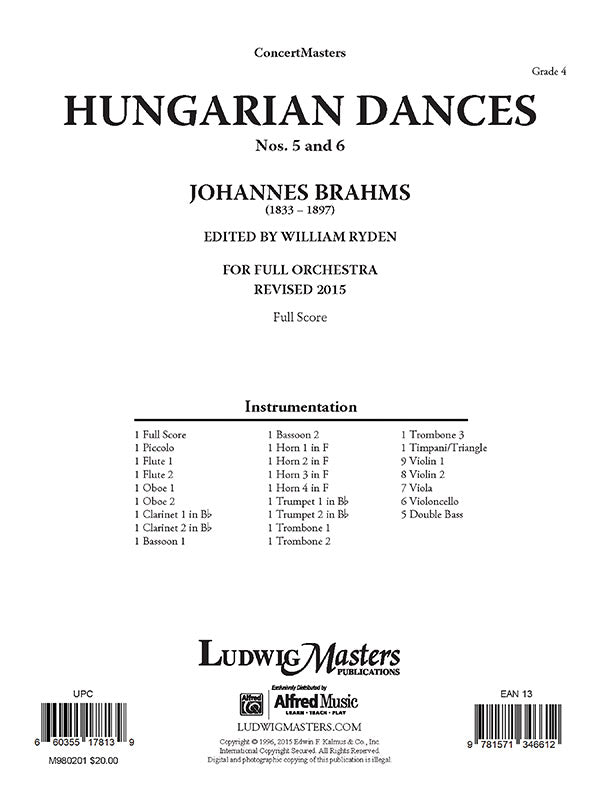 Hungarian Dances Nos. 5 and 6 (WoO 1) Cover Image