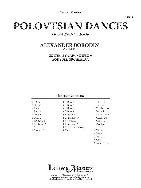 Prince Igor: Polovtsian Dances Cover Image