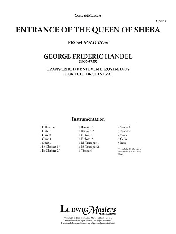 Solomon, HWV 67: Entrance of Queen of Sheba Cover Image