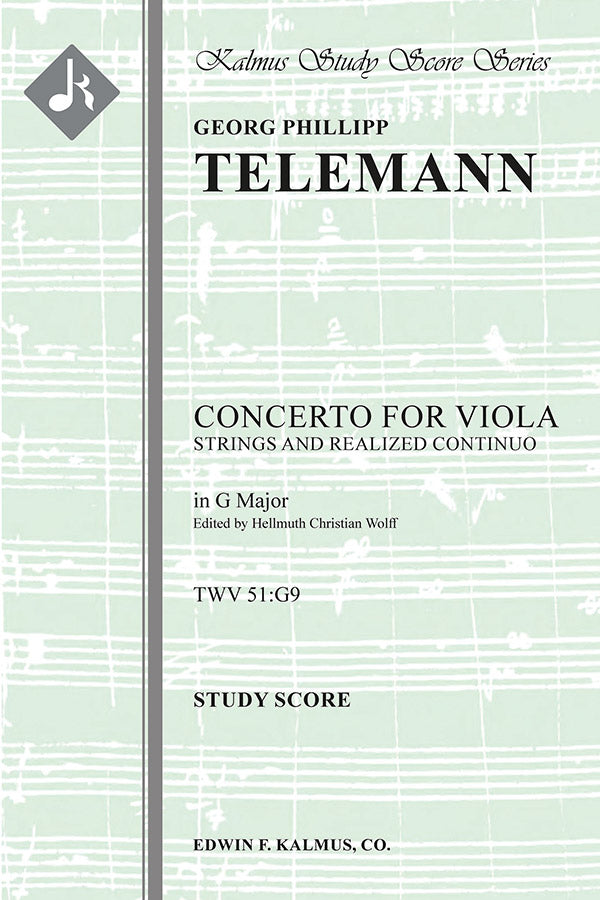 Concerto for Viola in G, TWV 51:G9 Cover Image