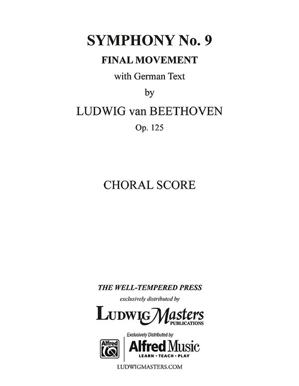 Symphony No. 9 in D minor, Op. 125 'Choral' (choral score) Cover Image