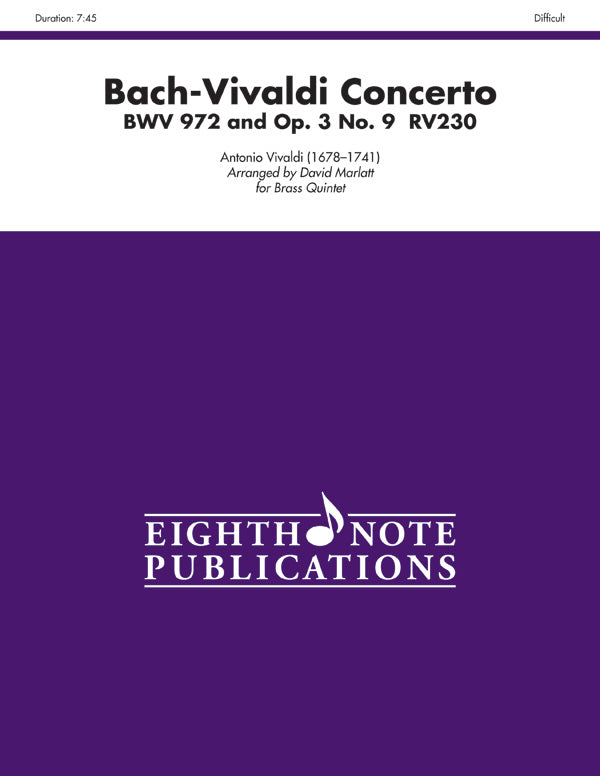 Bach-Vivaldi Concerto, BWV 972 and Opus 3, No. 9, RV230 Cover Image