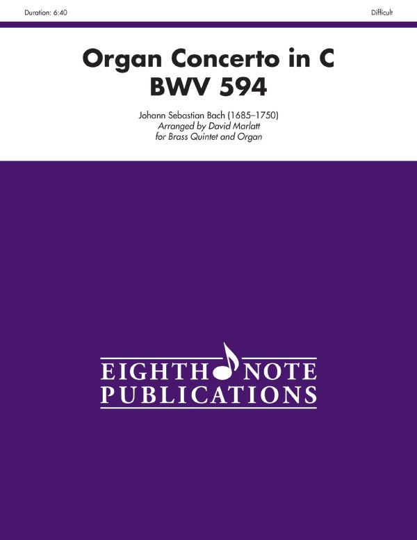 Organ Concerto in C BWV 594 Cover Image