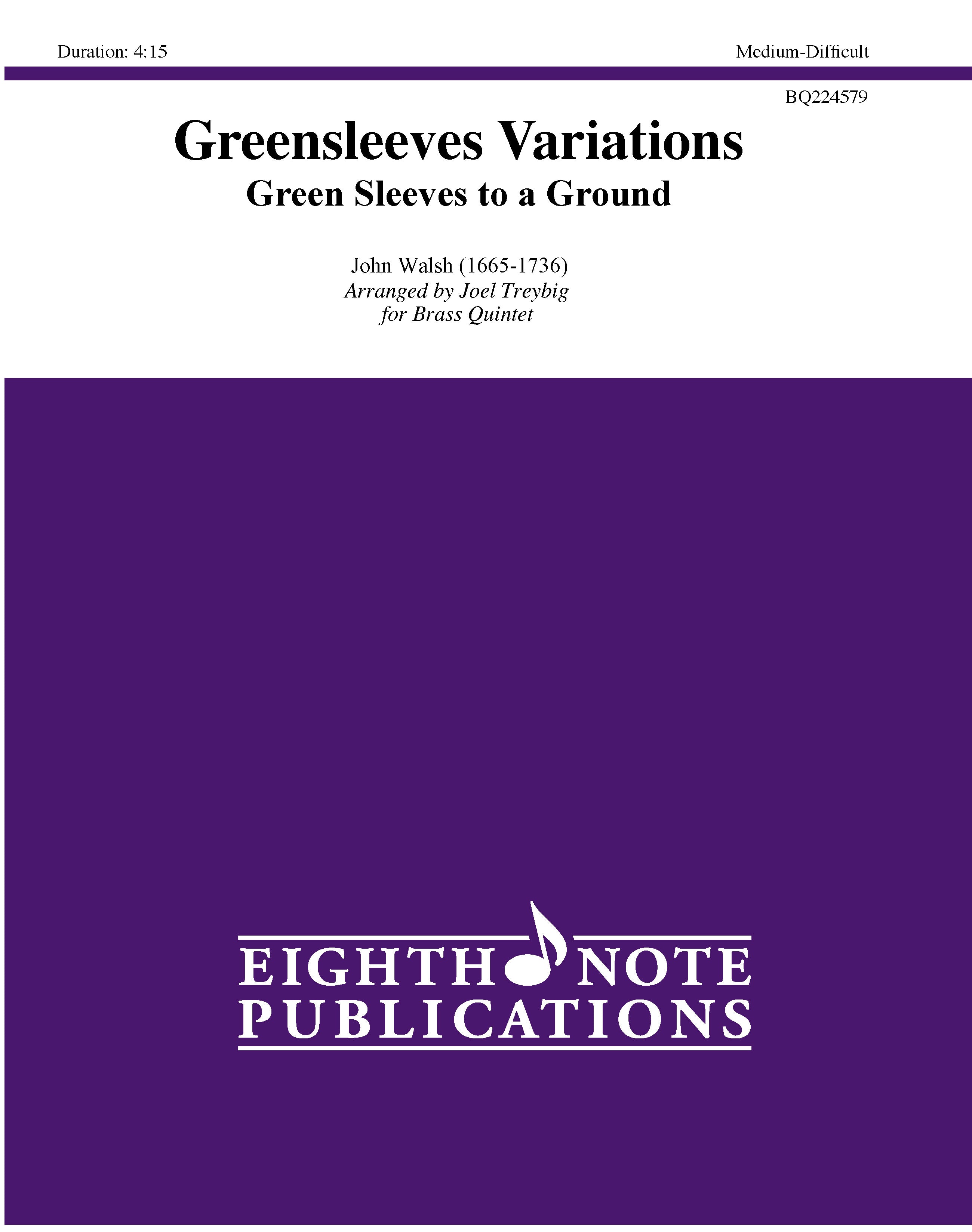 Greensleeves Variations - Green Sleeves to a Ground Cover Image