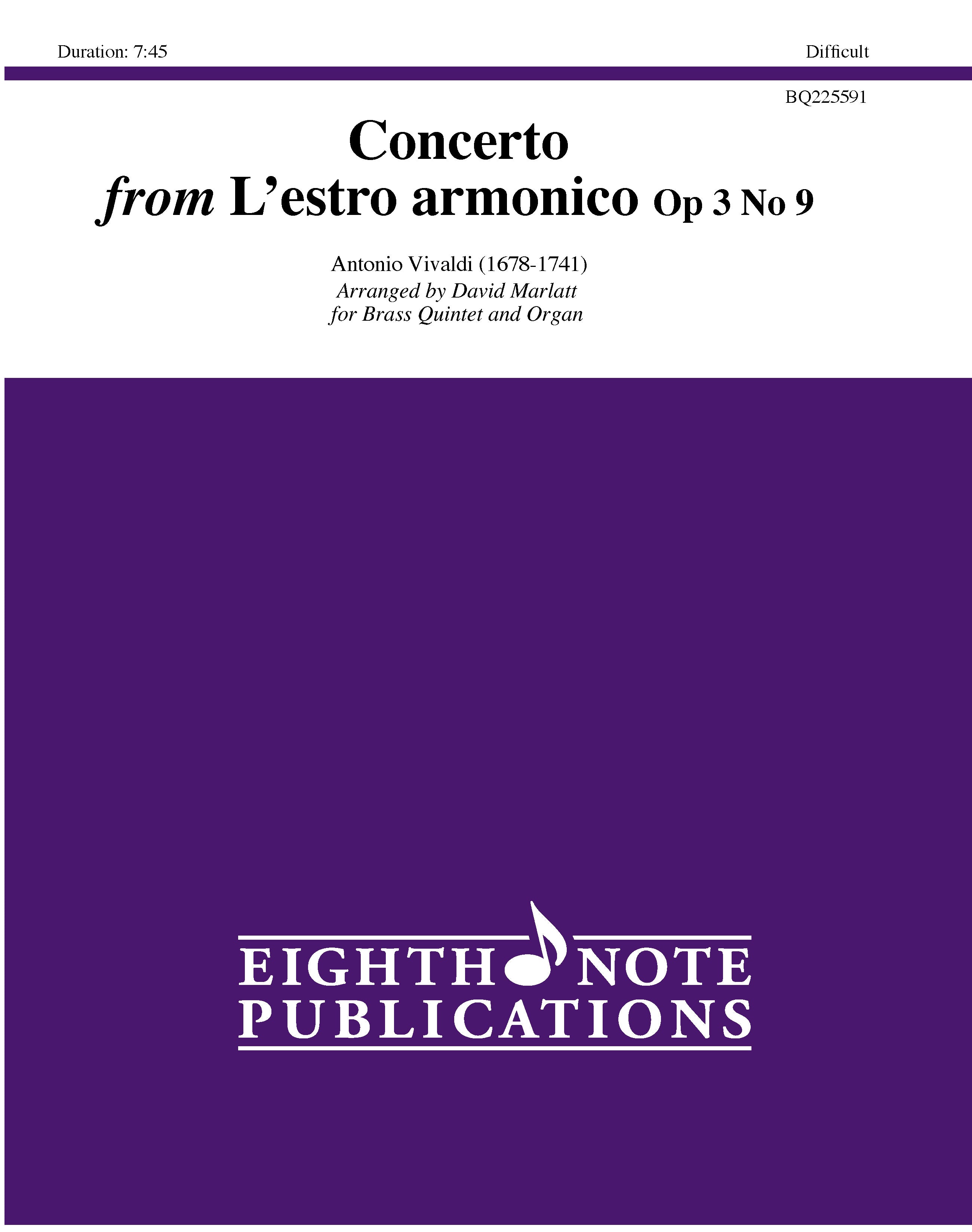 Concerto from L'estro armonico Op 3 No 9 Cover Image