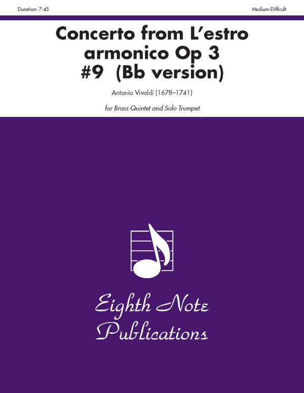Concerto (from <i>L'estro Armonico,</i> Op 3 #9) (B-flat version) Cover Image