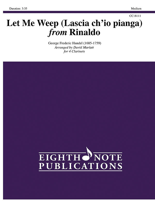 Let Me Weep (Lascia ch'io pianga) Cover Image
