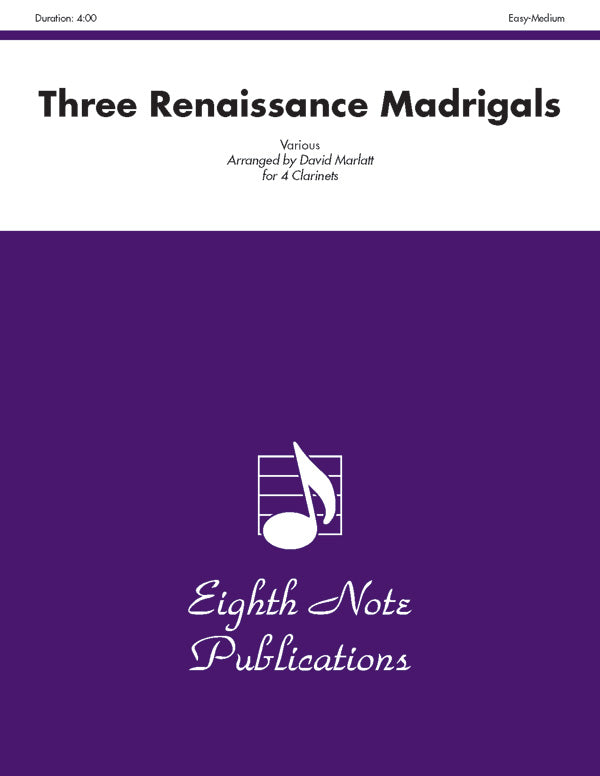 Three Renaissance Madrigals Cover Image