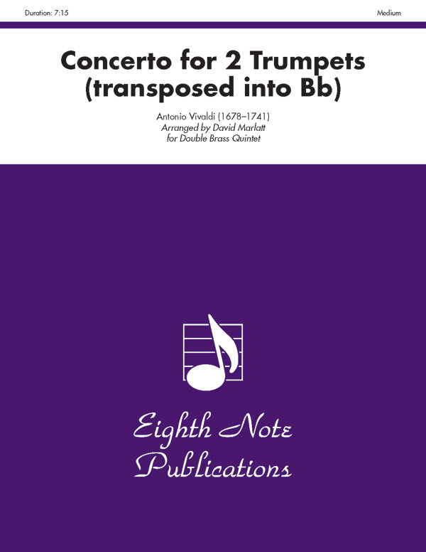 Concerto for 2 Trumpets (transposed into B-flat) Cover Image