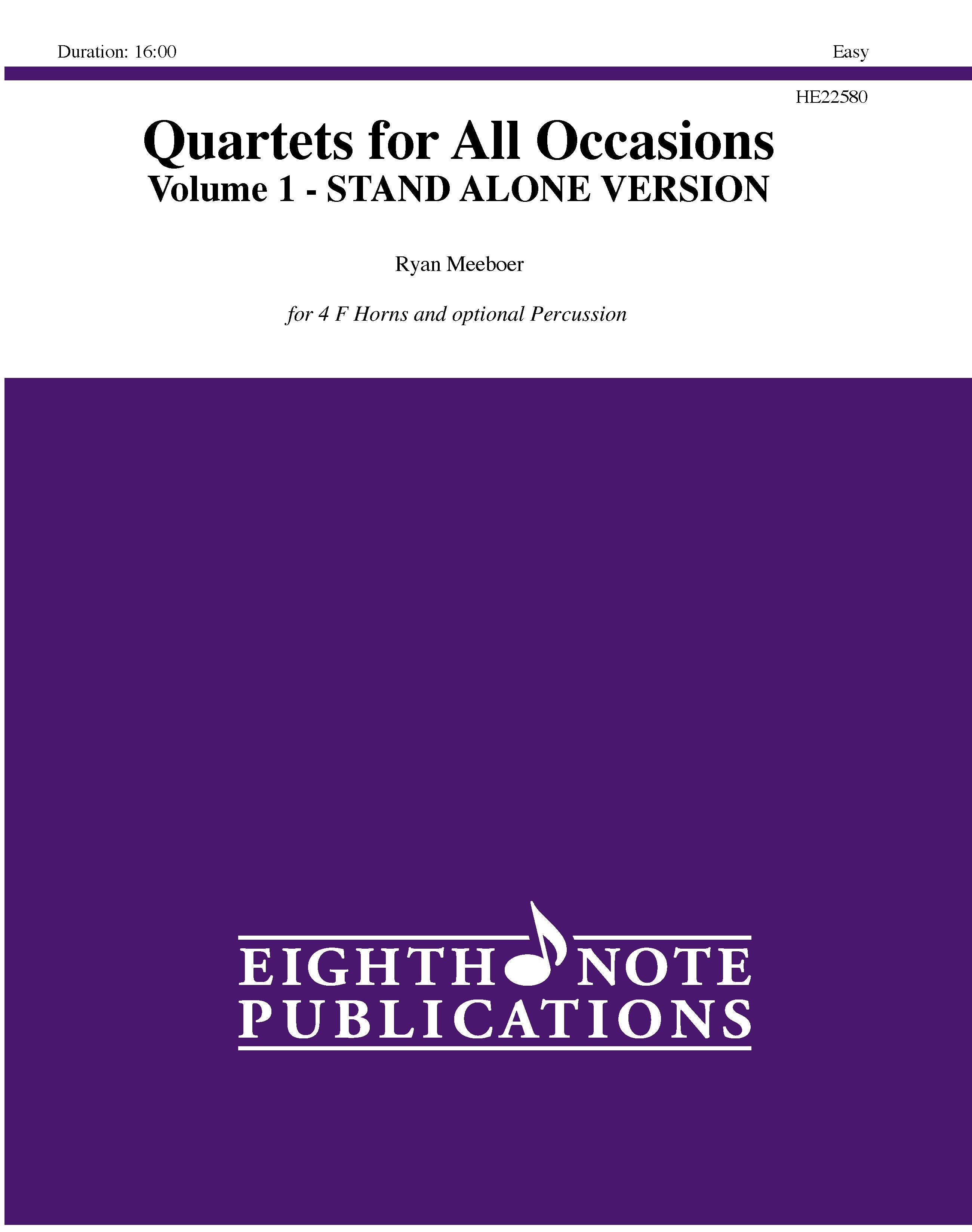 Quartets for All Occasions, Volume 1 - STAND ALONE VERSION Cover Image