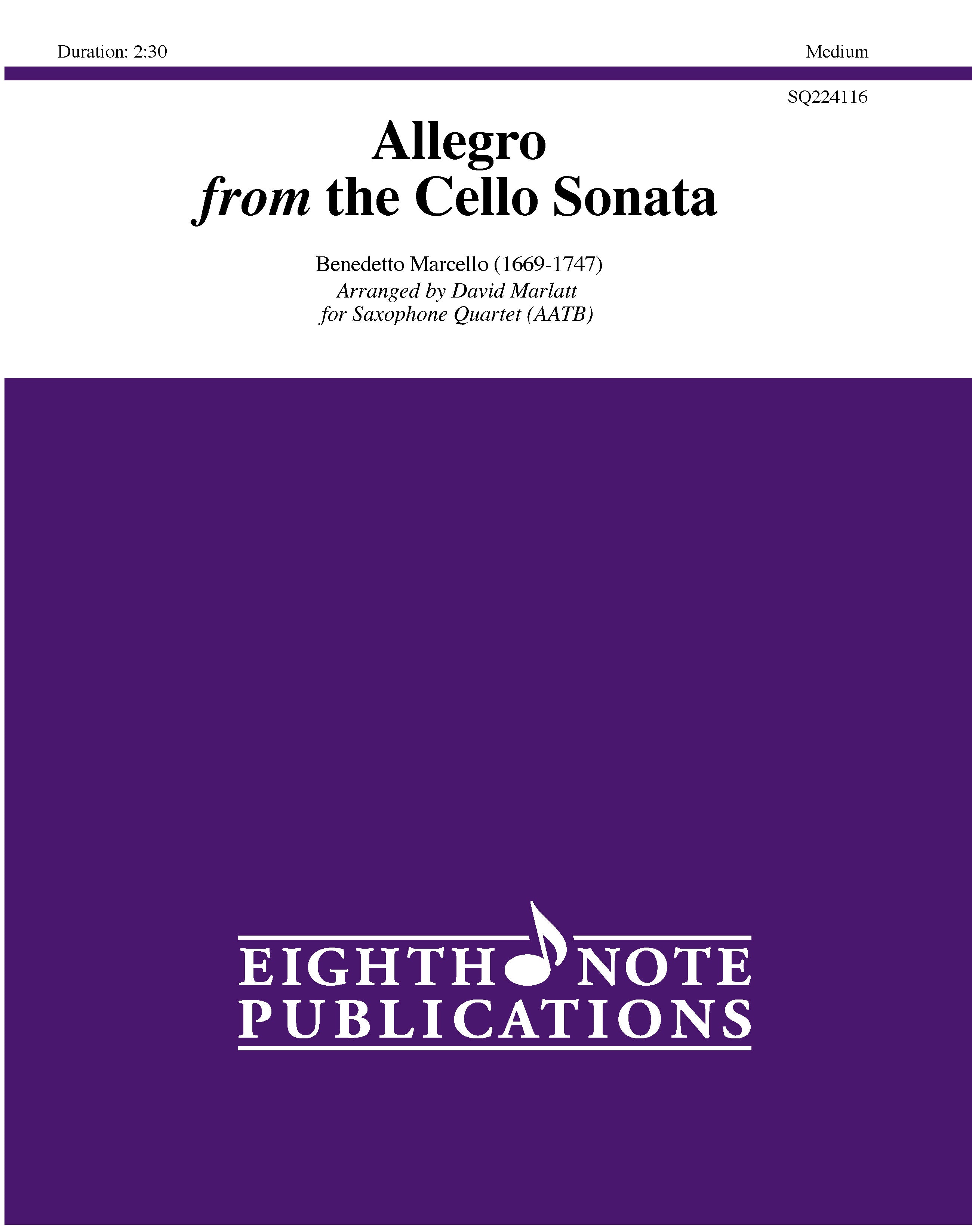 Allegro from the Cello Sonata Cover Image