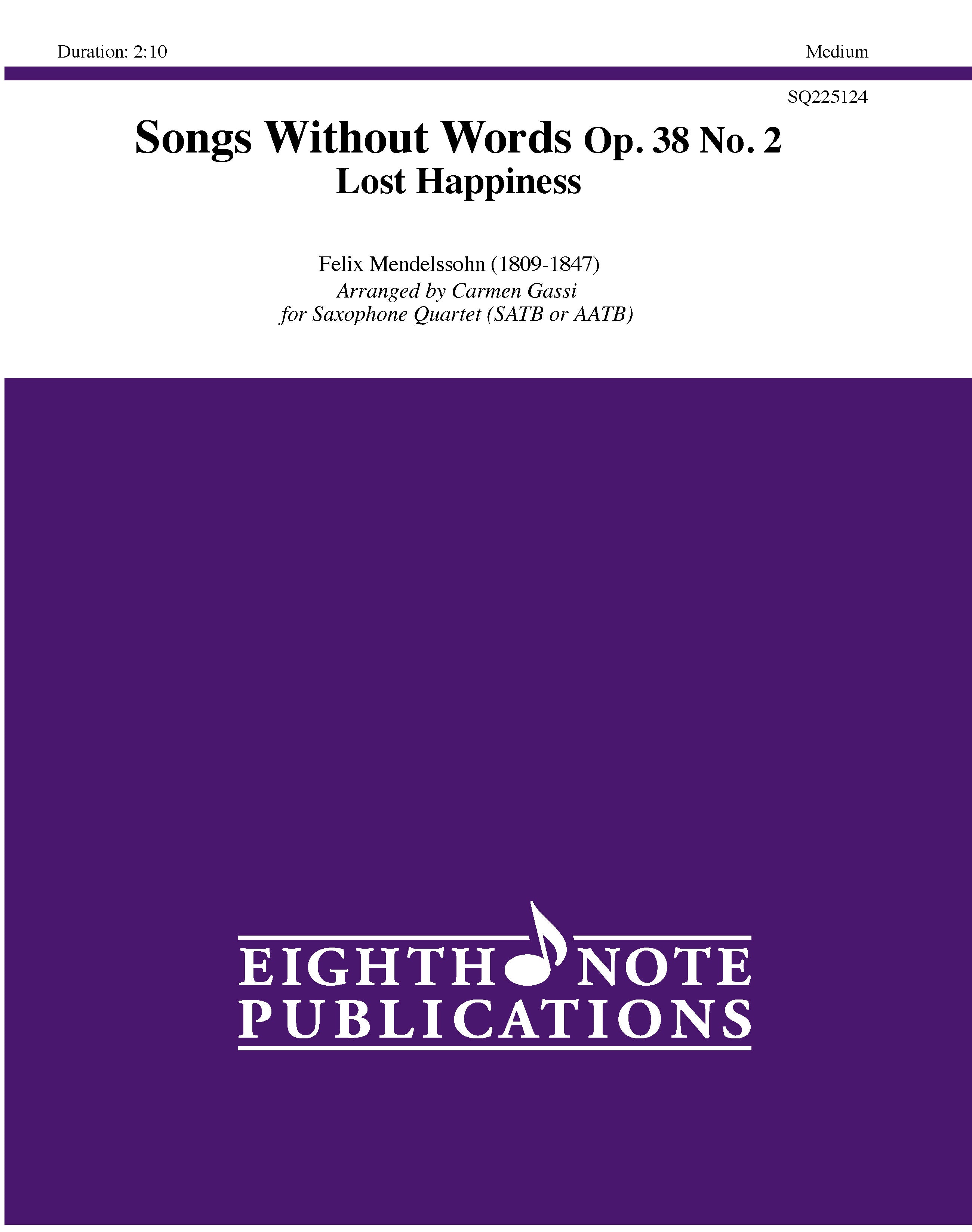 Songs Without Words Op. 38 No. 2 Cover Image