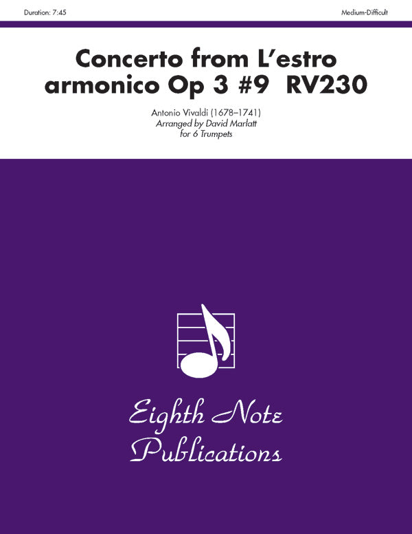 Concerto (from <i>L'estro Armonico,</i> Op 3 #9 RV230) Cover Image