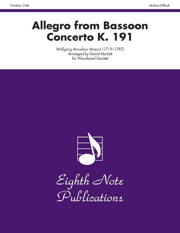 Allegro (from Bassoon Concerto, K. 191) Cover Image