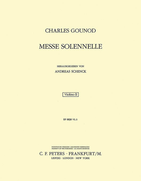 Messe solennelle en l'honneur de Sainte Cécile (St. Cecilia Mass) (Violin 2 Part) Cover Image